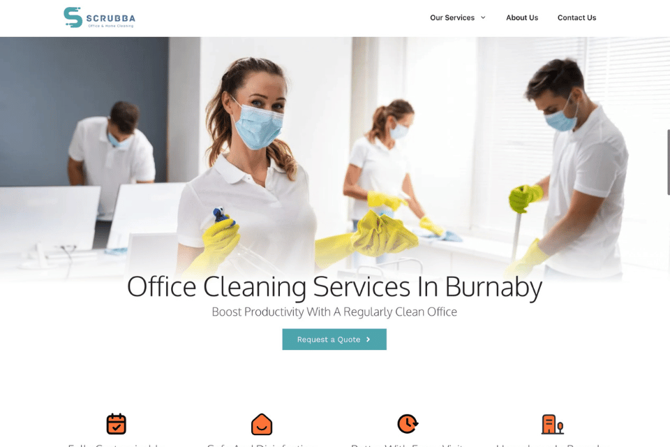 profile: web design for scrubba cleaning on scubba.ca